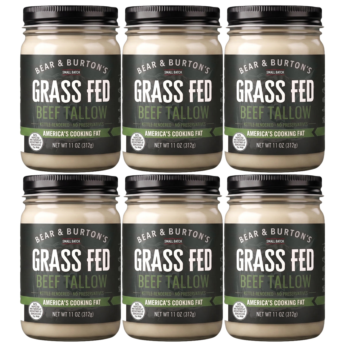 Bear & Burton's Grass-Fed Beef Tallow (6 pack)
